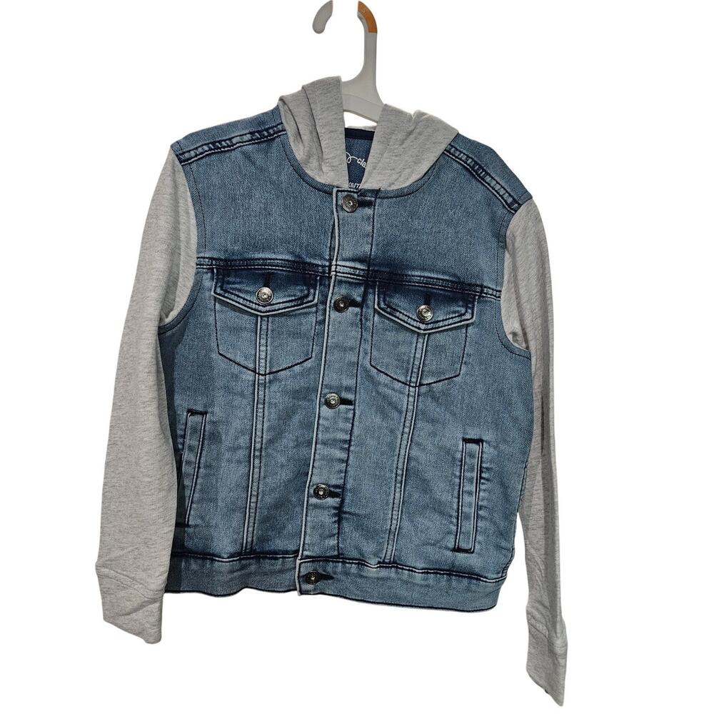 Art Class Girls SMALL 6/7 Sweater Jacket Blue Gray Faux Denim NWT